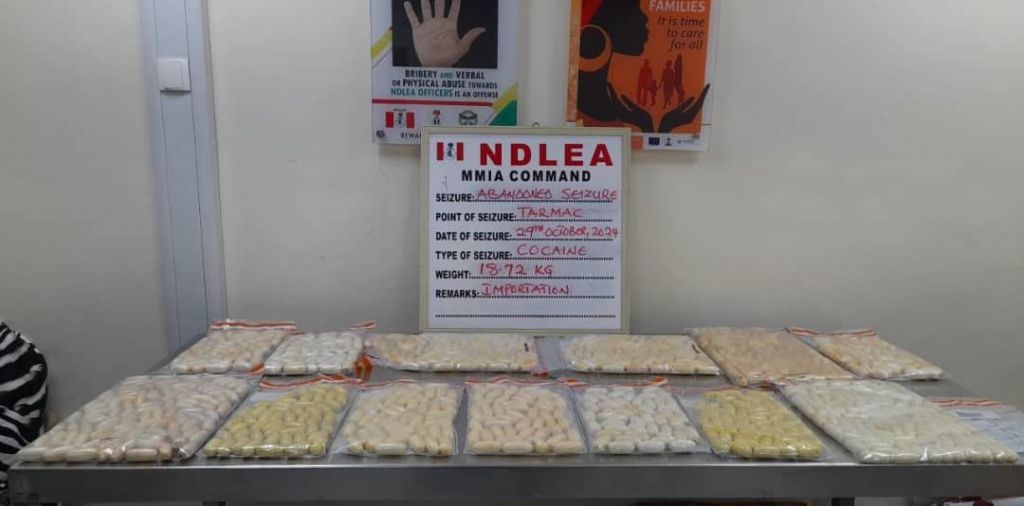 NDLEA seizes ₦4bn worth of cocaine at Lagos airport, arrests 30 suspects [Facebook:NDLEA]