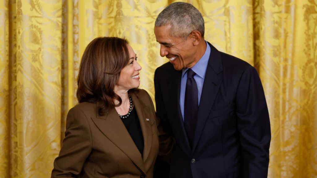 Vice President Kamala Harris and ex-President Barack Obama. [Getty Images]