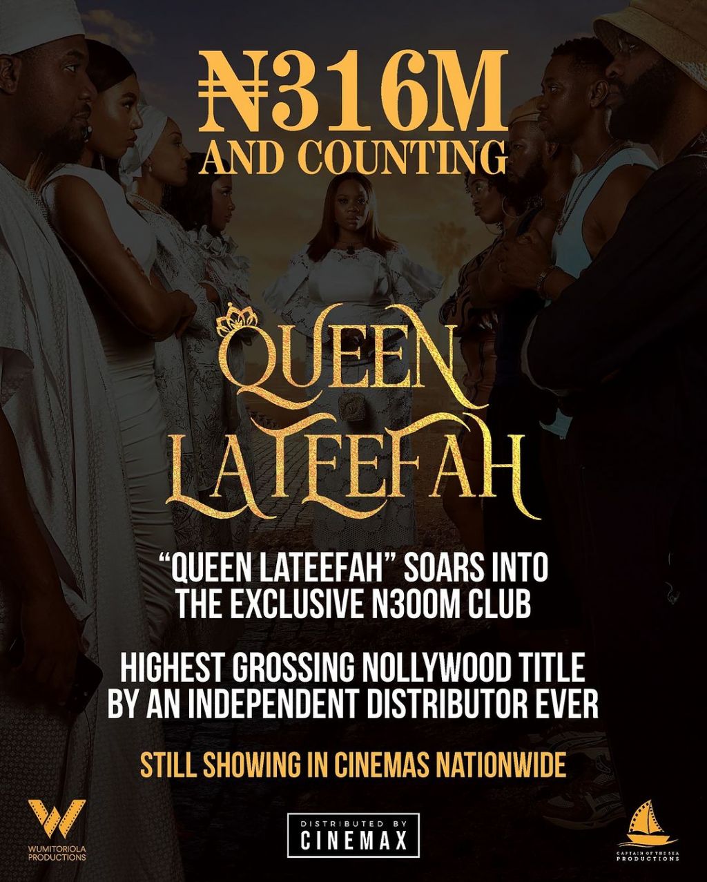 'Queen Lateefah' joins the nollywood top box office ranking [Instagram/@wumitoriola]