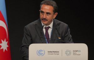 Union Minister of State for Environment Kirti Vardhan Singh speaks during a plenary session at the COP29 U.N. Climate Summit, on November 19, 2024, in Baku, Azerbaijan. | Photo Credit: AP