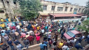 Street vendors protest in Bhubaneswar