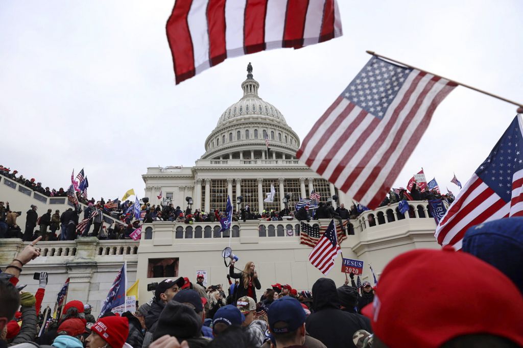 FILE - In this Wednesday, Jan. 6, 2021 file photo, supporters of President Donald Trump gather outside the U.S. Capitol in Washington. (AP Photo/Shafkat Anowar, File)