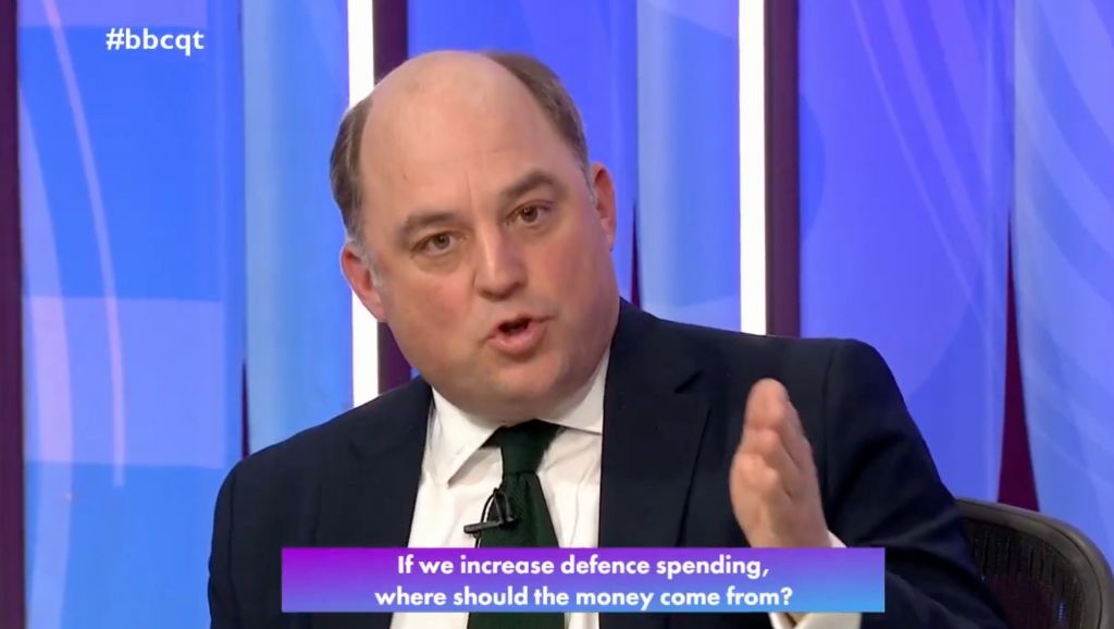 Ben Wallace, former Tory defence secretary, on BBC Question Time