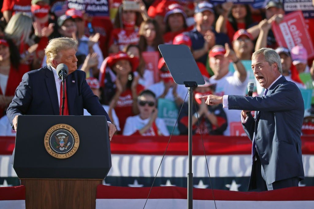 Nigel Farage has given Trump his backing over his Gaza plan.