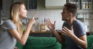 Couple arguing in the kitchen