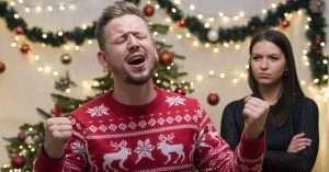 Man singing at his Christmas party