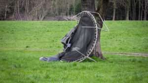 Trampoline in the wind