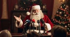 Santa giving a press conference