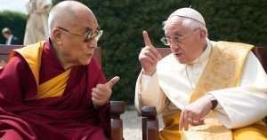 The Pope berating the Dalai Lama