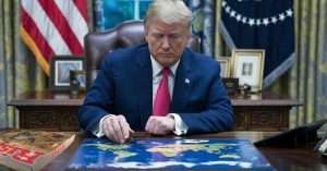 Donald Trump playing RISK board game