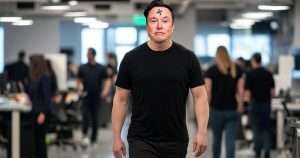 Elon Musk with ash swastika