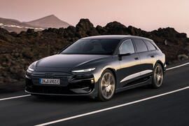 Audi A6 E tron Avant front quarter tracking