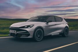 Cupra Leon EV Autocar render front quarter tracking