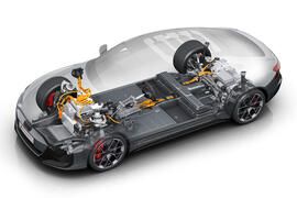 Audi RS E Tron GT powertrain cutaway