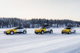 Polestar Arctic Circle cars front qtr tracking