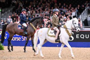 John Whitaker partners up with his granddaughter Evie Whitaker to finish sixth in the GS Equestrian Pony Club Mini Major Relay.