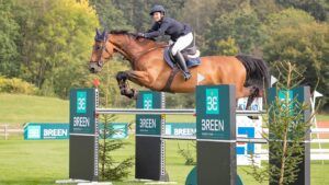 Rising star showjumper Ella Dalton and Hurricane VDL in action.