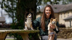 Abi Lyle at home with her dogs in November 2022.