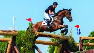 Alex Hua Tian, who is back riding after a shoulder operation, and Jilsonne Van Bareelhof at Hartpury.