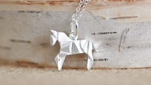 Jamber Jewels origami horse necklace