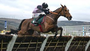 Teahupoo and Jack Kennedy en-route to winning the 2024 Stayers’ Hurdle at the Cheltenham Festival