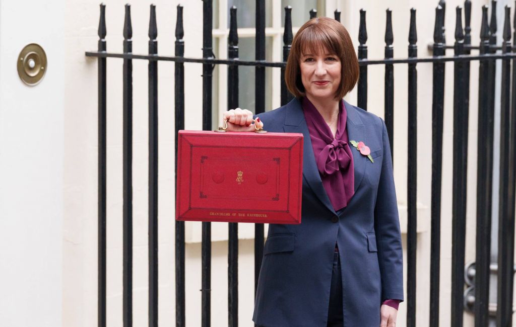 Chancellor of the Exchequer, Rachel Reeves MP, presents her iconic red box at 11 Downing Street before her autumn budget in parliament. (Photo by Richard Baker / In Pictures via Getty Images)