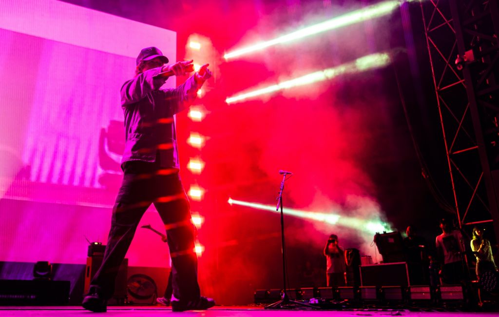 Brendan Yates of American hardcore punk band Turnstile performing live onstage at the Incheon Pentaport Music Festival 2024 on August 02, 2024 in Incheon, South Korea