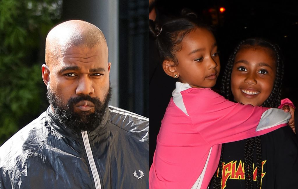 Kanye West and daughters North and Chicago (Photo by Bellocqimages/Bauer-Griffin/GC Images; Robert Kamau/GC Images)