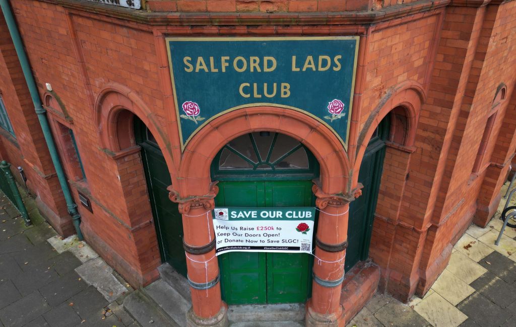 An aerial of Salford Lads Club in 2024