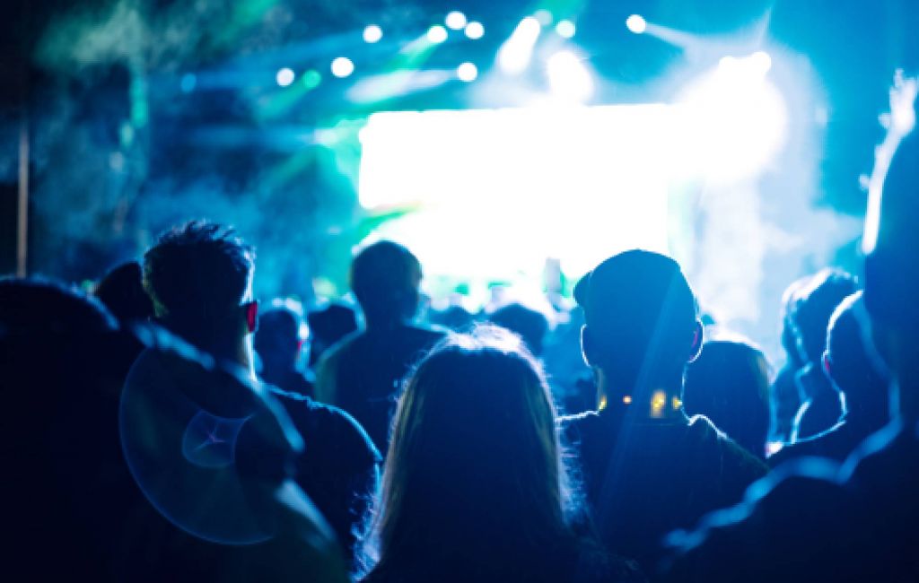 Gig-goers at grassroots music venue