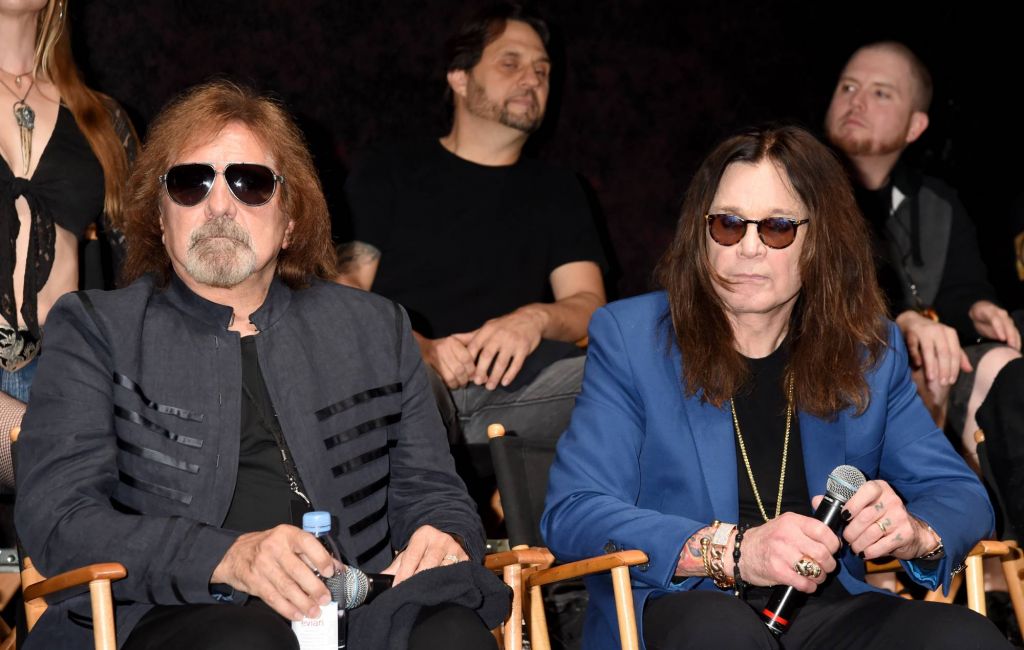 Geezer Butler and Ozzy Osbourne attend the Ozzy Osbourne and at Special Announcement on May 12, 2016 in Hollywood, California. (Photo by Jeff Kravitz/FilmMagic)