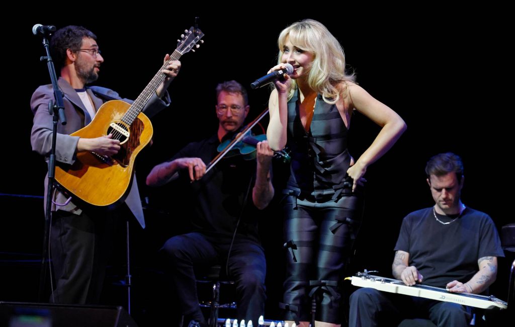 Sabrina Carpenter performs with Bleachers during the 10th Annual Ally Coalition Talent Show. (Photo by Taylor Hill/Getty Images for The Ally Coalition)