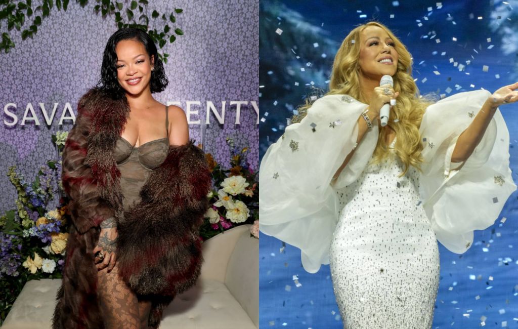 Rihanna and Mariah Carey. Credit: Kevin Mazur and Karen Warren via GETTY