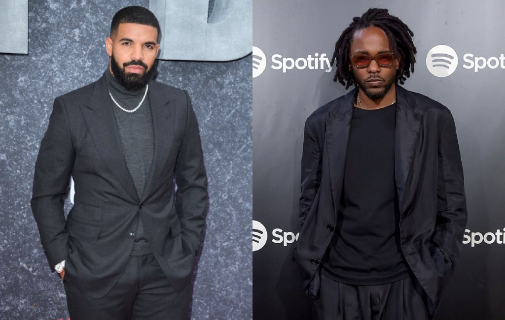 Drake and Kendrick Lamar split image