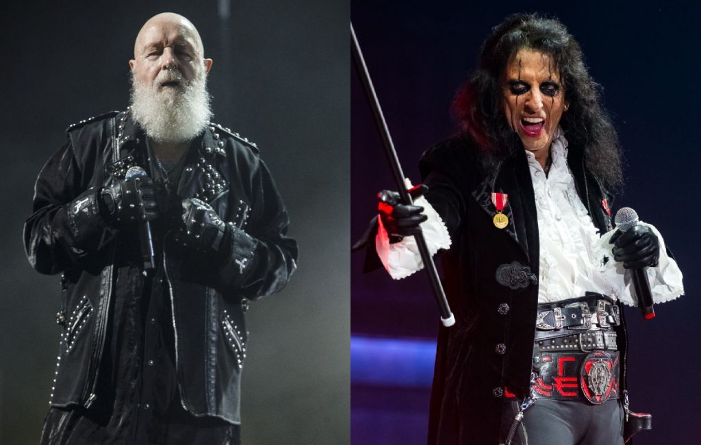 Rob Halford and Alice Cooper split image