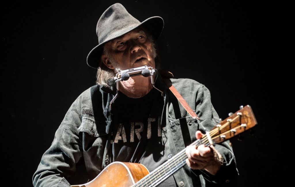 Neil Young performs live