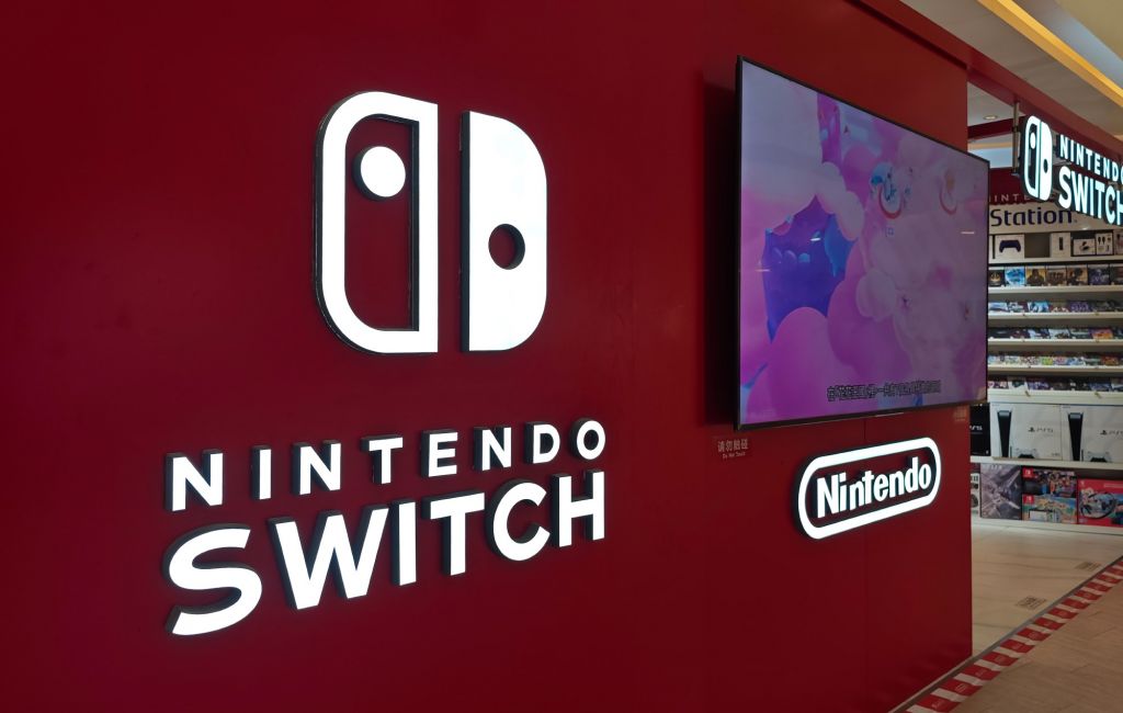 Nintendo Switch 2 game console store in Shanghai, China.