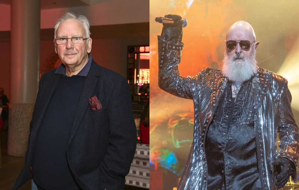 Pete Waterman and Judas Priest's Rob Halford. Credit: David M. Benett and Gary Miller via GETTY