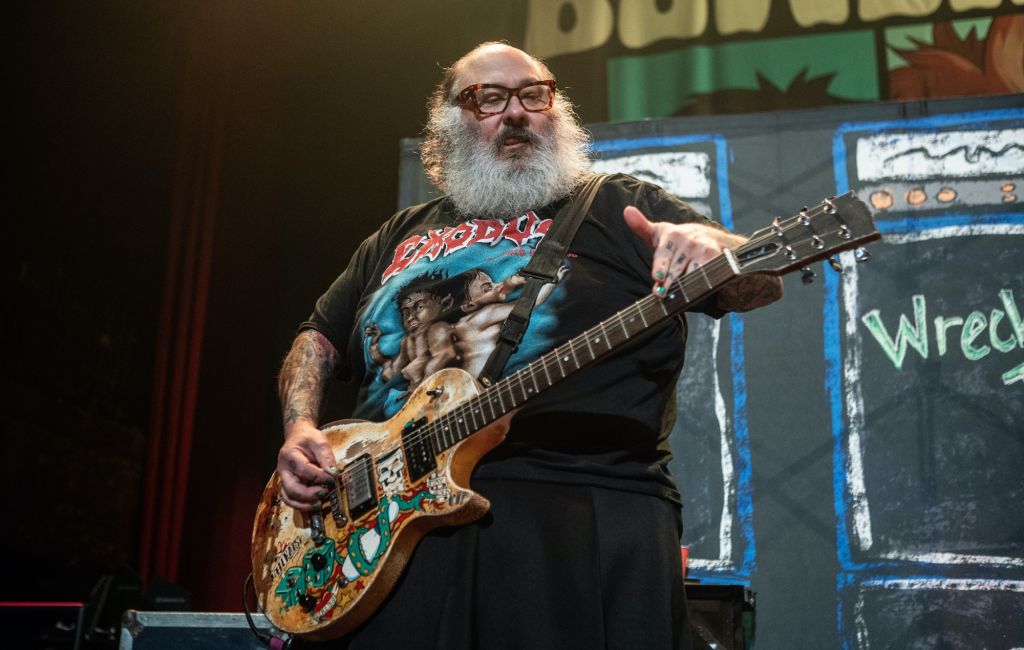 Chris Burney performing live on stage with Bowling For Soup