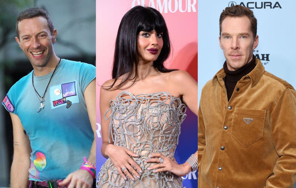 Chris Martin of Coldplay, Jameela Jamil and Benedict Cumberbatch