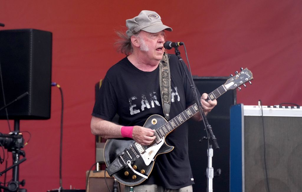 Neil Young performing live on stage