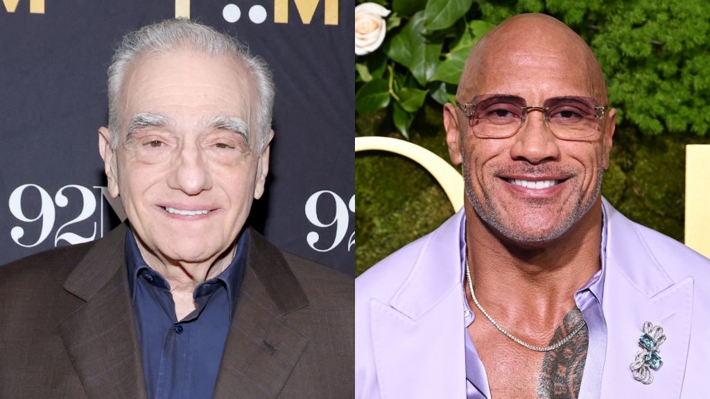 Martin Scorsese and Dwayne Johnson. CREDIT: Mike Coppola / Gilbert Flores/Penske Media via Getty Images.