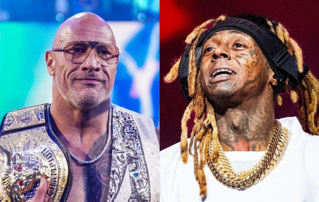 Dwayne Johnson and Lil Wayne. Photo credit: WWE/Getty Images; Erika Goldring/Getty Images.