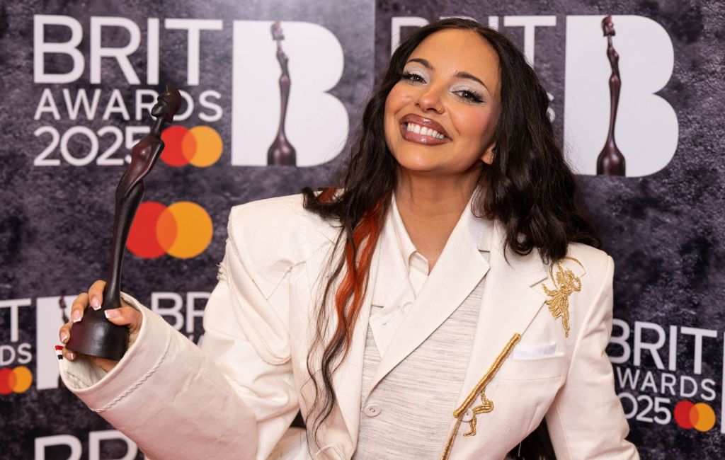 Jade Thirlwall poses in the winners room with Pop Act award during The BRIT Awards 2025