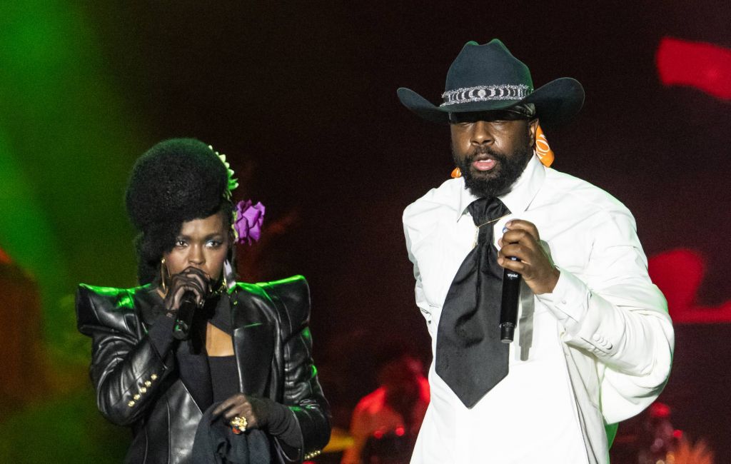 Lauryn Hill and Wyclef Jean perform during Day one of 2025 Jazz In The Gardens Music Festival. (Photo by Prince Williams/WireImage)