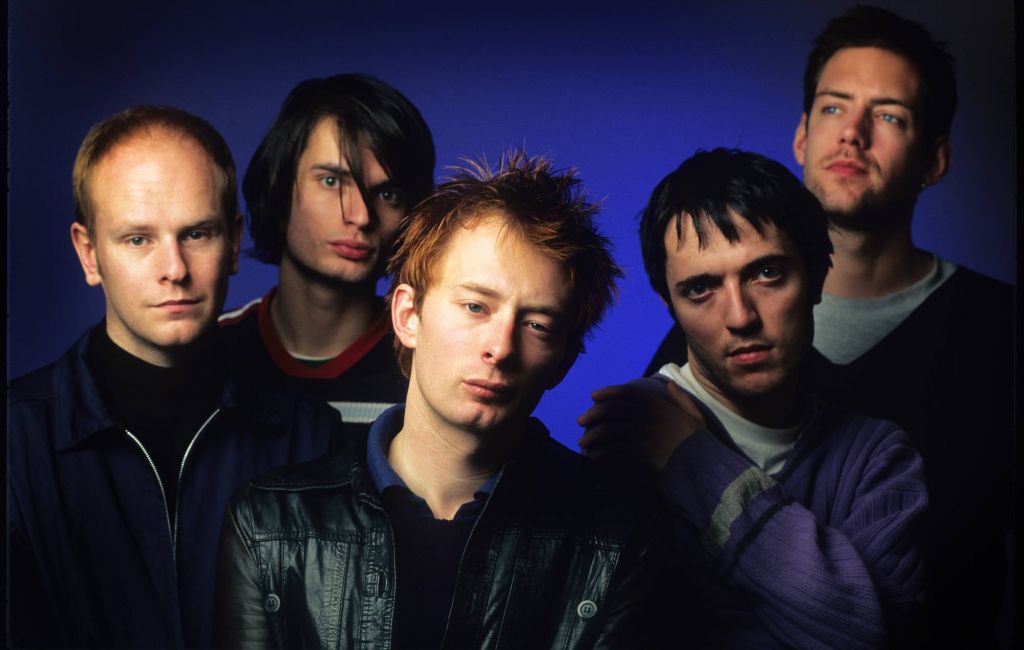 Radiohead, Phil Selway, Jonny Greenwood, Thom Yorke, Colin Greenwood, Ed O'Brien, Luna theater, Brussels, Belgium, 05/12/1995. (Photo by Gie Knaeps/Getty Images)