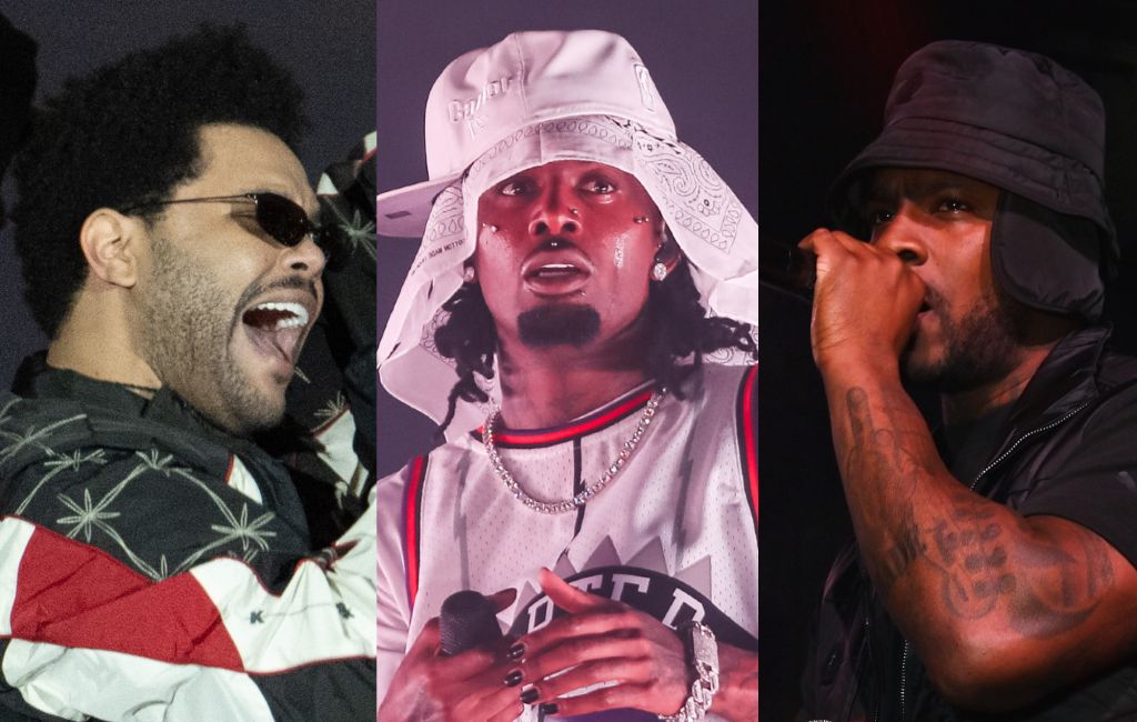 (From left to right) The Weeknd, Playboi Carti and Skepta. Photo credit: Scott Dudelson/Getty Images; Wagner Meier/Getty Images for Live Nation; Dave Benett/Getty Images for PUMA x Skepta.