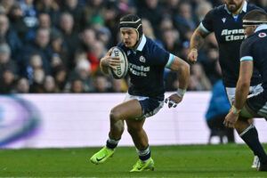 Scotland's Darcy Graham runs with the ball during his team's November 2024 match against Portugal