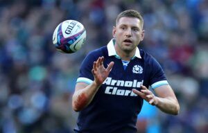 Scotland's Finn Russell passes the ball during his team's Autumn Nations Series match against Australia