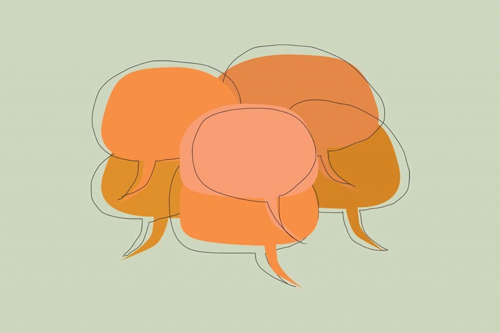 Orange speech bubbles.